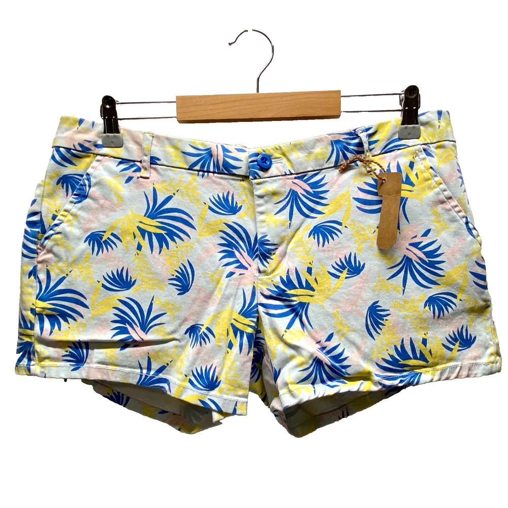 Bebop Chino Shorts Women's Juniors 13 Blue Tropical 3" Inseam Casual Stretch GUC